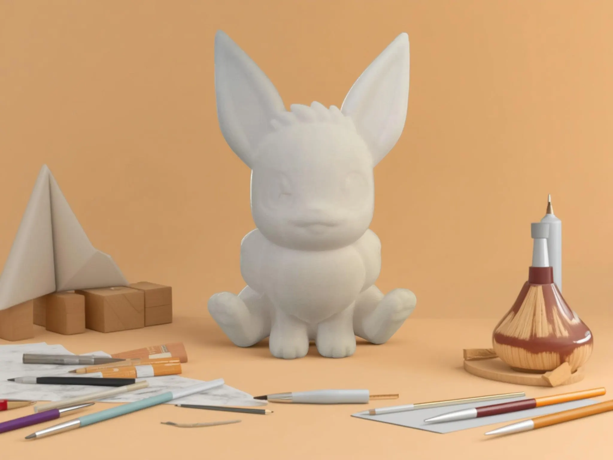 Paint Your Own Chibi Monster Kit — 4 Fantasy Figures with Paint Set & Brush