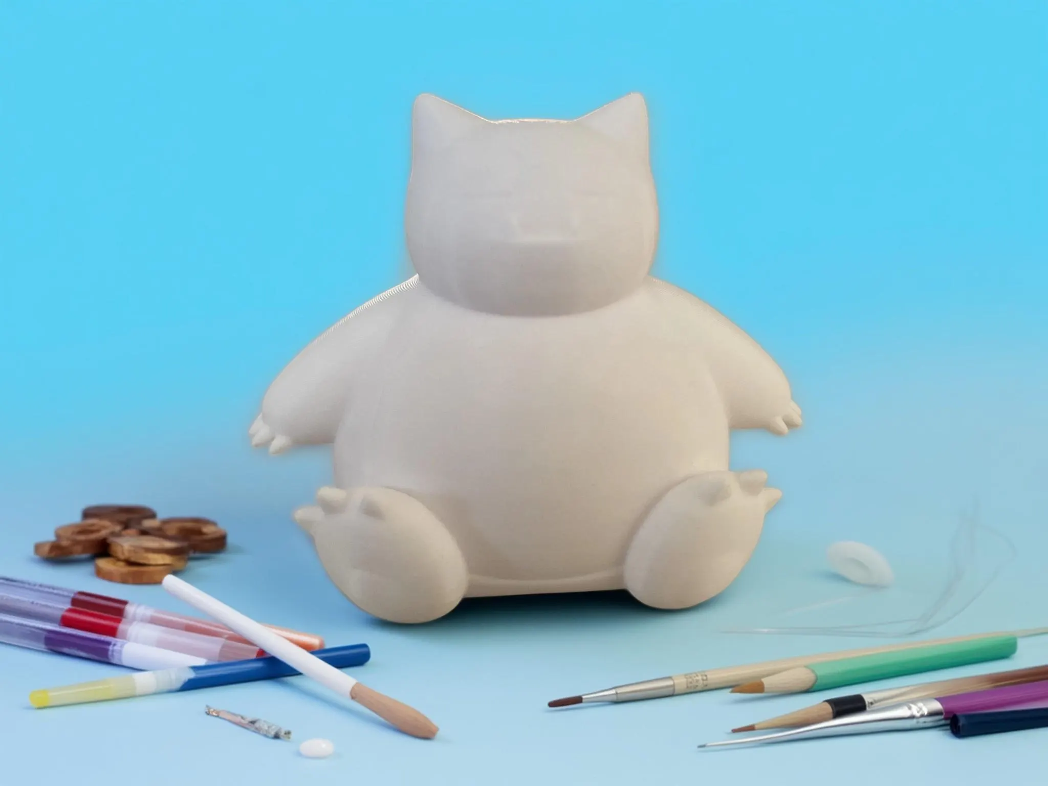 Paint Your Own Chibi Monster Kit — 4 Fantasy Figures with Paint Set & Brush