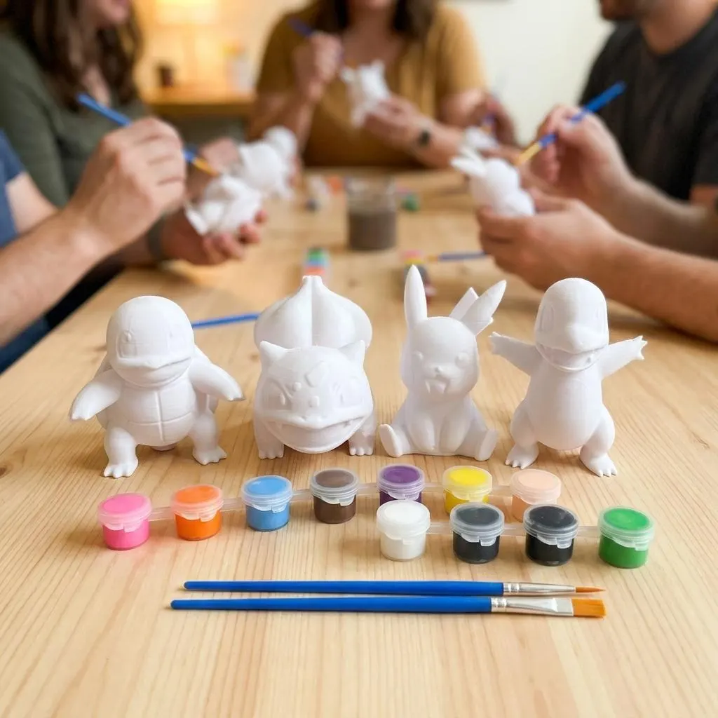 Paint Your Own Elemental Monster Kit — 4 Figures with Paints & Brushes